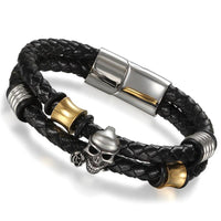 Men Black Genuine Leather Bracelets - sparklingselections