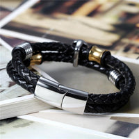 Men Black Genuine Leather Bracelets - sparklingselections