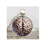 Unisex Brain  Symbol Psychology Cabochon Pendant Necklace