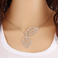 Leaves Pendant  Maxi Statement Necklace  For Women - sparklingselections