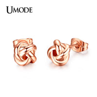 Rose Gold Color Classic Love Knot Post Stud Earrings - sparklingselections