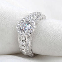 Sterling Silver Halo Wedding Ring For Women - sparklingselections