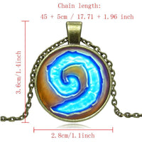 Hearthstone Glass Round Pendant Necklace Women Jewelry - sparklingselections