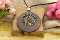 Alloy Life Tree Wooden Pendant Necklace - sparklingselections
