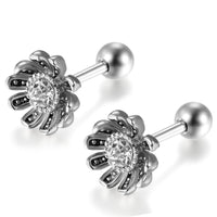 Zirconia Flower Shaped Stud Earrings For Women - sparklingselections