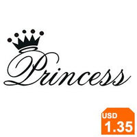 Various Color Beautiful Princess Crown Wall Sticker for Bedroom