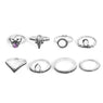 8pcs/Pck Retro Anti Silver Plated Wedding Rings Women Fashion Engagement Jewelry Set For Both Hands