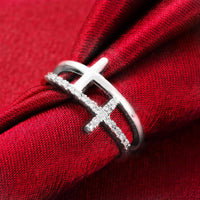 Classic Gold color Cross Crystal Rings For Women