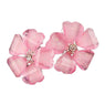 New Stylish Alloy Cute Candy Color Leaf Crystal Stud Earrings