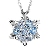 Zircon Snowflake Shaped Pendant Necklace for Women