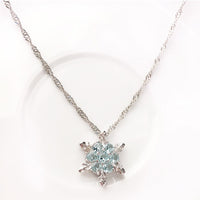 Zircon Snowflake Shaped Pendant Necklace for Women