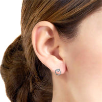 Round Stud Earrings For Women With Cubic Zirconia - sparklingselections