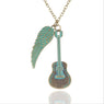 Romantic Green Angel Wing Guitar Unisex Pendant Necklace