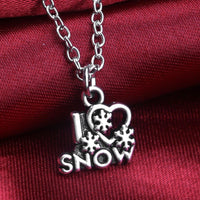 Heart Mom Snow Chain Pendant Necklace - sparklingselections