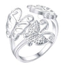 Silver Plated Butterfly Shaped Rings for Women (WAR205)