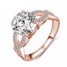 Unique Design Hollow Gold/Silver Color Fashion Punk Women Rings Jewelry Clear AAA Zircon CRI0013