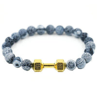 Wind Fossils Stone Dumbbell Beads Unisex Bracelets