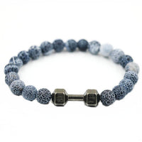 Wind Fossils Stone Dumbbell Beads Unisex Bracelets