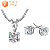 Beautiful Silver Color Necklace and Earrings Jewelry sets - sparklingselections