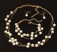 Multilayer Simulated-pearl Jewelry Set  for Women
