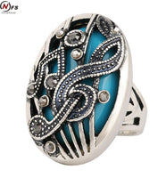 Tibet Bohemia Music Notation Notes Big Stone Oval Ring