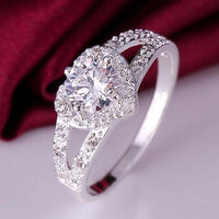 charm Lady stone wedding crystal ring for women
