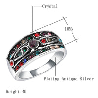Retro Colorful Crystal Vintage Rings For Women