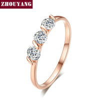 Concise Austrian Crystal Rose Gold Ring  (R067 R068)
