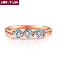 Concise Austrian Crystal Rose Gold Ring  (R067 R068)
