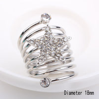 Silver Zinc Alloy Multi layers Star Ring for Women