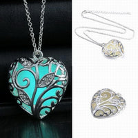Hollow Silver Color Glow In The Dark Pendant Necklaces - sparklingselections