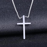 Trendy Stainless Steel Jesus Cross Pendant Necklace - sparklingselections