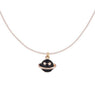 Black Enamel Saturn Pendant Necklace