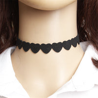Black Love Heart Chokers Necklace for Women
