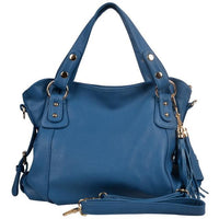 Women Leather Blue and Black Shoulder Bags - sparklingselections