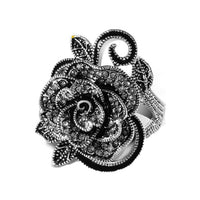 Retro Unique Silver Plated Rose Rings for Women