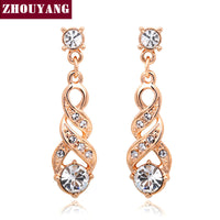 Rose Gold & Silver Color Water Stud Earrings for Women (E725)