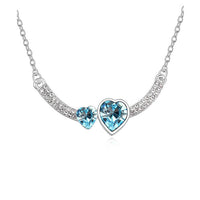 Double Crystal Heart Pendant Necklace For Women - sparklingselections
