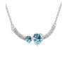Double Crystal Heart Pendant Necklace For Women