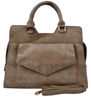 Khaki Leather Women Handbags - sparklingselections