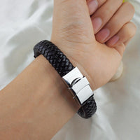 Men Leather Titanium Steel Bracelets - sparklingselections