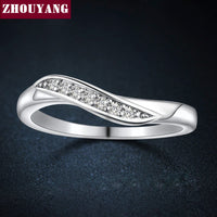 7 Stone Silver Color Cubic Zirconia Wedding Engagement Ring For Women