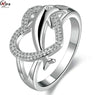 Heart Micro Pave Silver Plated Dolphin Rings For Women
