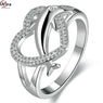 Micro Pave Silver Plated Dolphin Animal Rings For Women