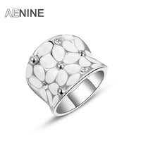 Austrian Crystal White Flower Ring for Women