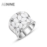 Austrian Crystal White Flower Ring for Women