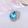 Silver Plated Crystal Water Drop Pendants Necklaces