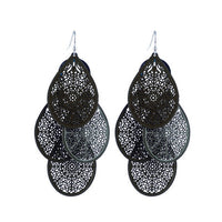 Multiple Layers Hollow Leaf Big Drop Earring for Women