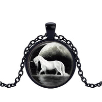 Unisex Cute horse black pendant necklace - sparklingselections