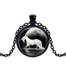 Unisex Cute horse black pendant necklace